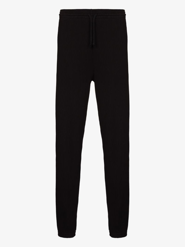 Black Ribbed Track Pants