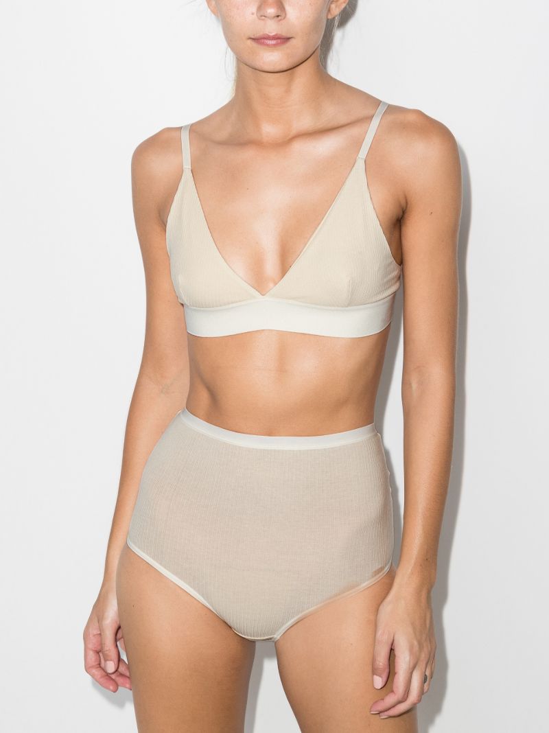Neutral Organic-cotton Triangle Bra