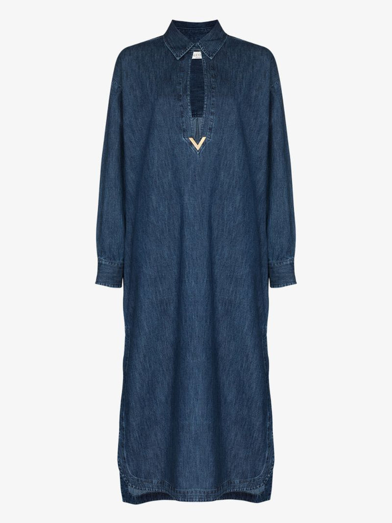 Cutout Denim Shirt Dress