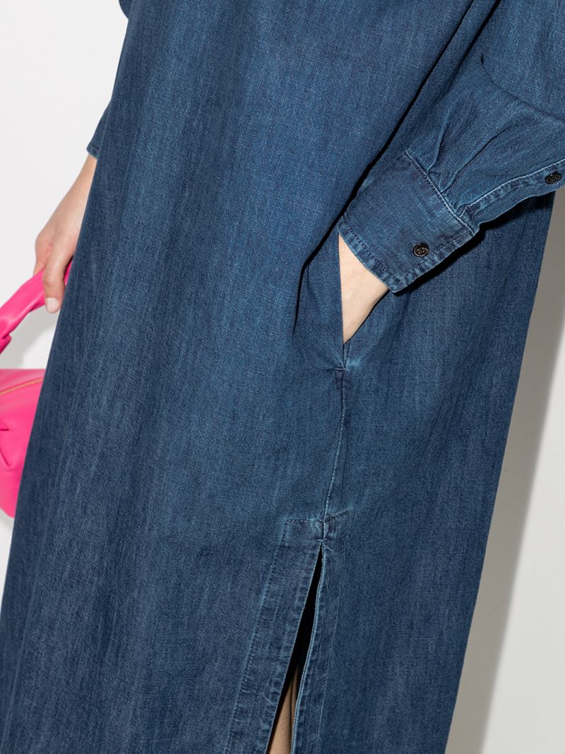 Cutout Denim Shirt Dress
