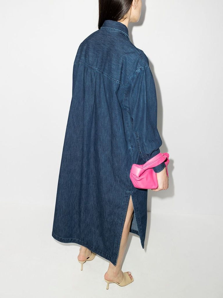 Cutout Denim Shirt Dress