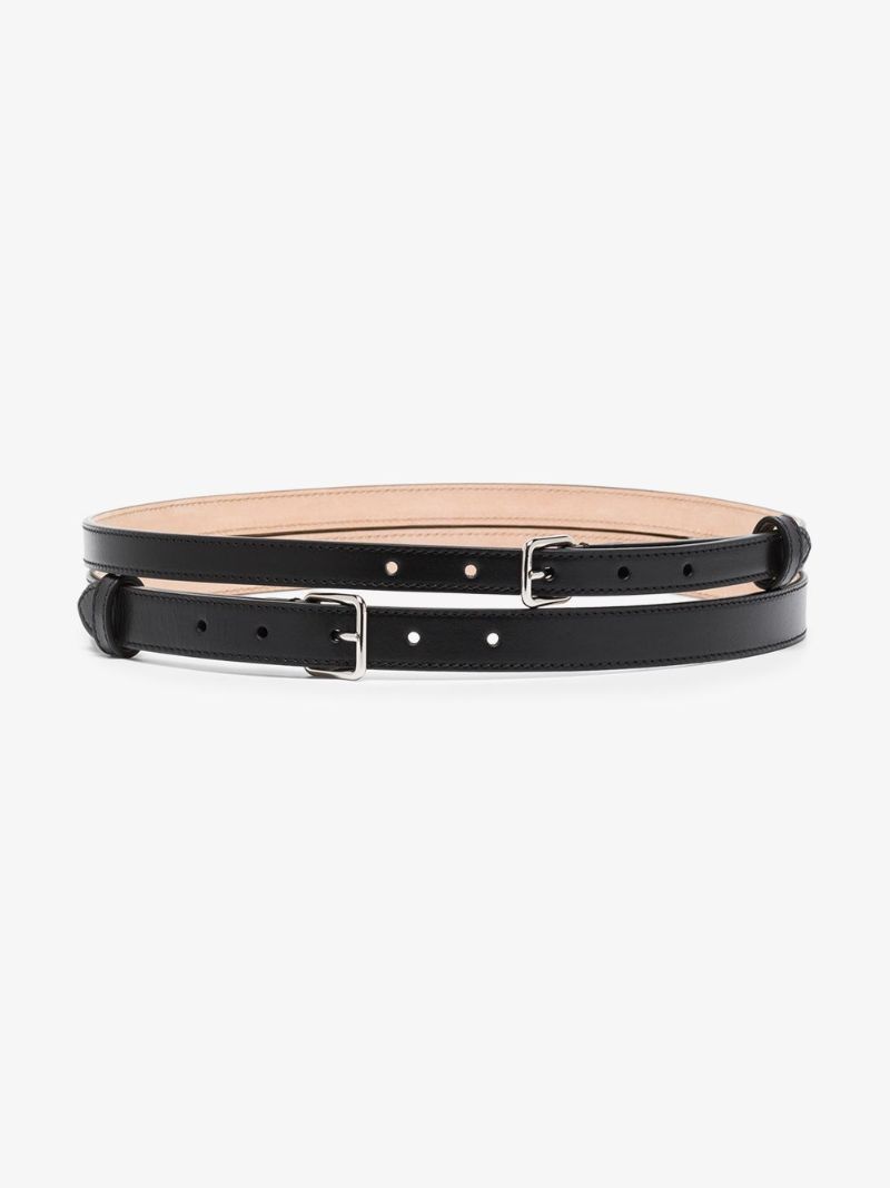 Black Double Leather Belt