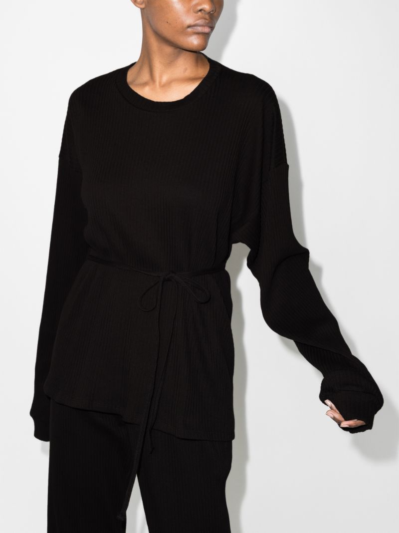 Black Shaw Belted Sweatshirt