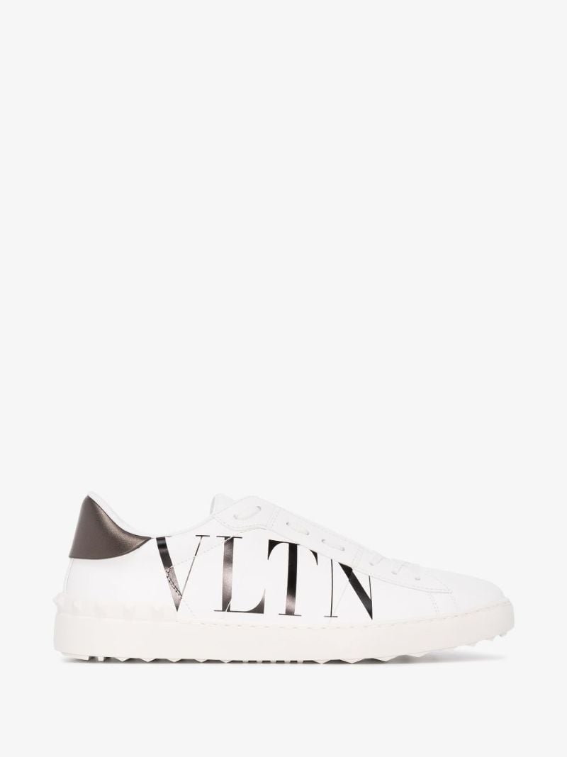White Open Vltn Low Top Leather Sneakers