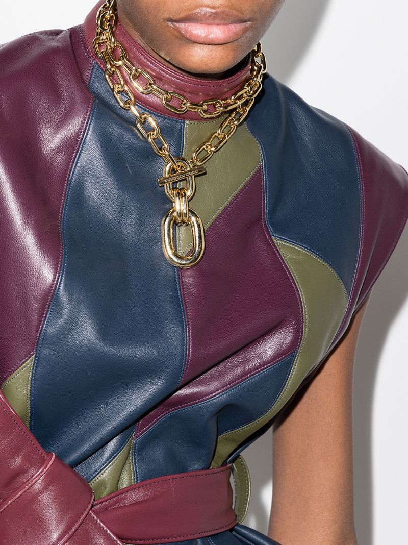 Gold Tone Double Wrap Chain Necklace