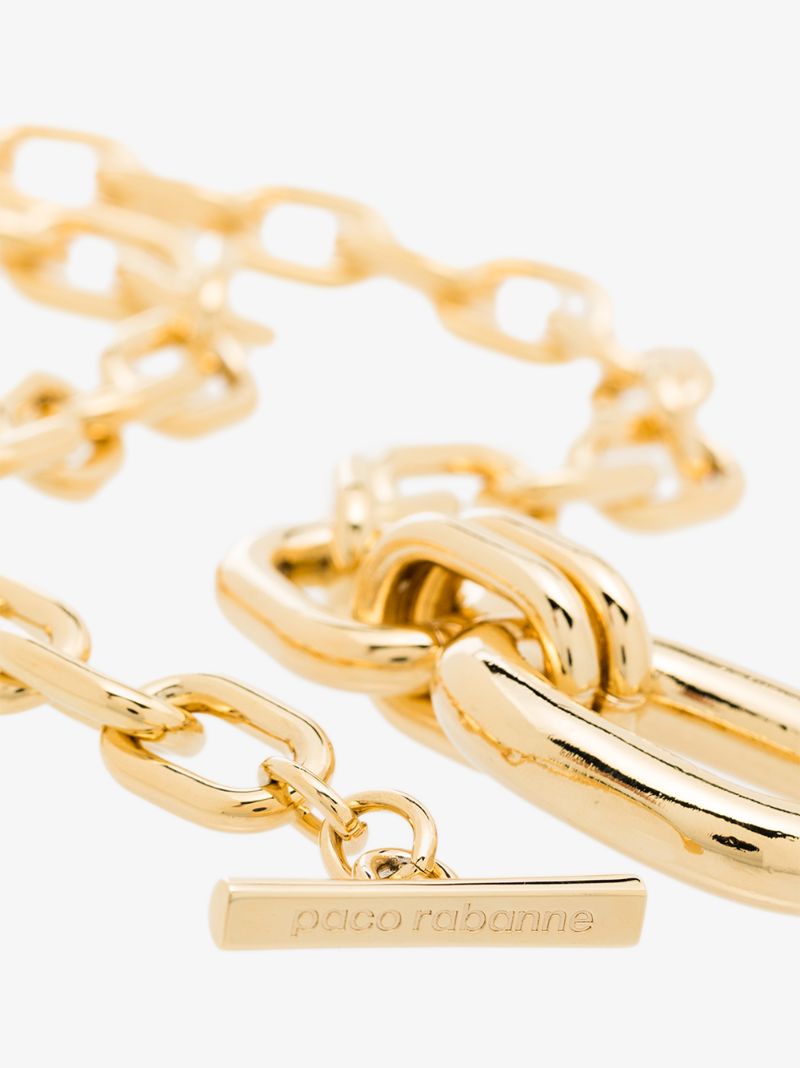 Gold Tone Double Wrap Chain Necklace