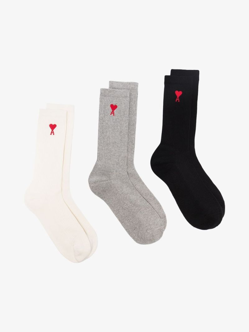 White, Grey and Black Ami De Coeur Socks Set