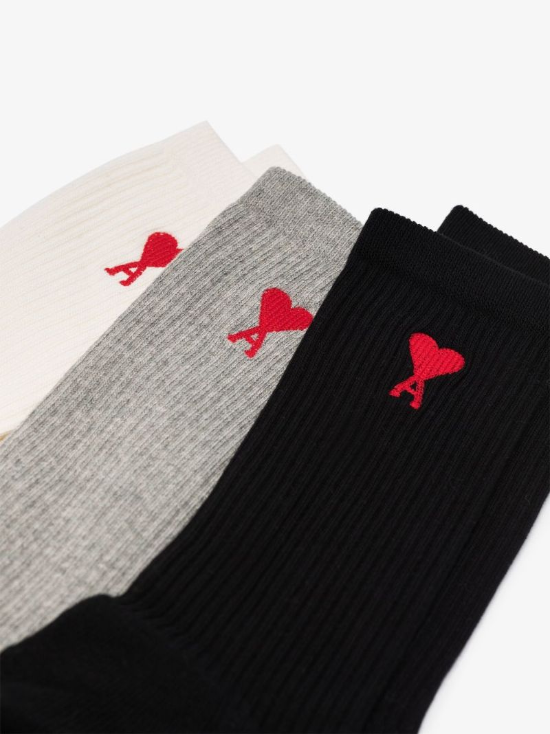 White, Grey and Black Ami De Coeur Socks Set