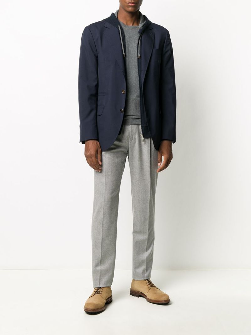 Grey Drawstring Tailored Trousers