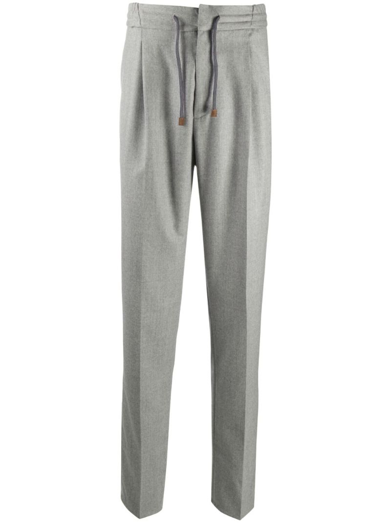 Grey Drawstring Tailored Trousers