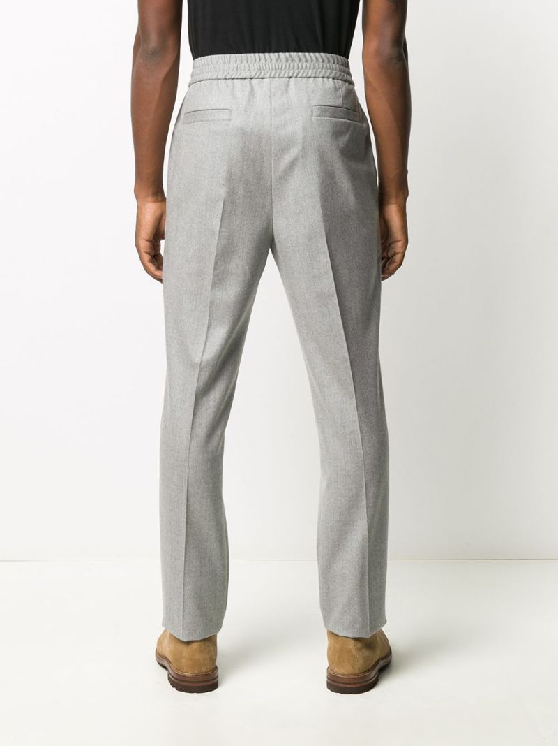 Grey Drawstring Tailored Trousers