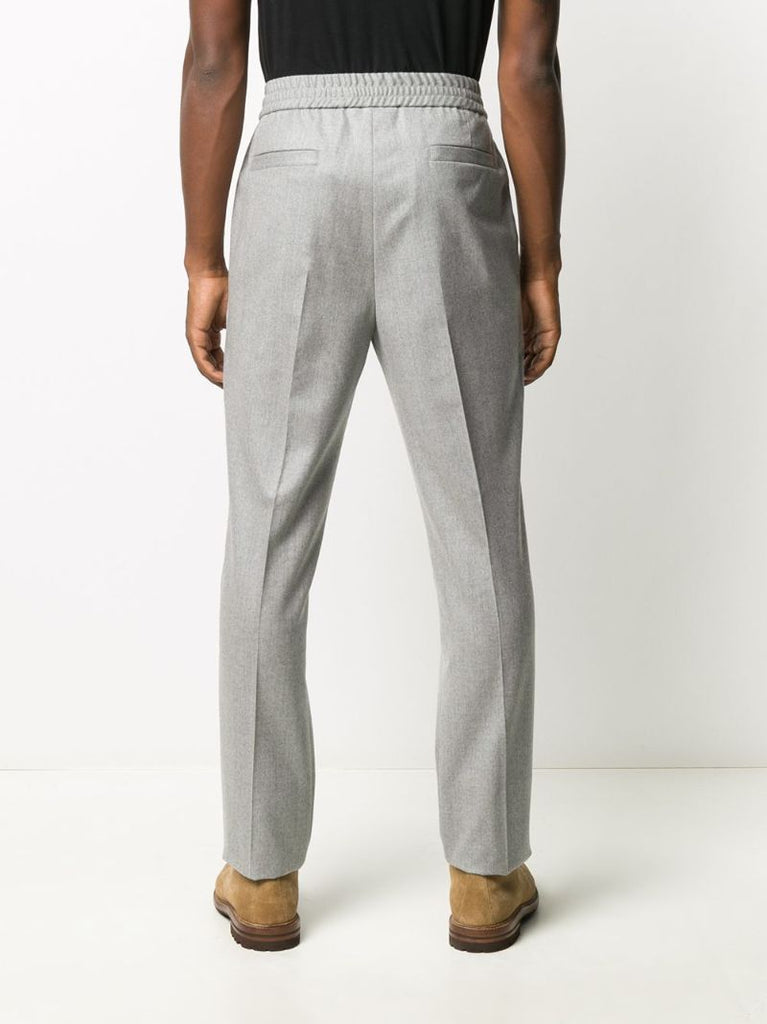Grey Drawstring Tailored Trousers