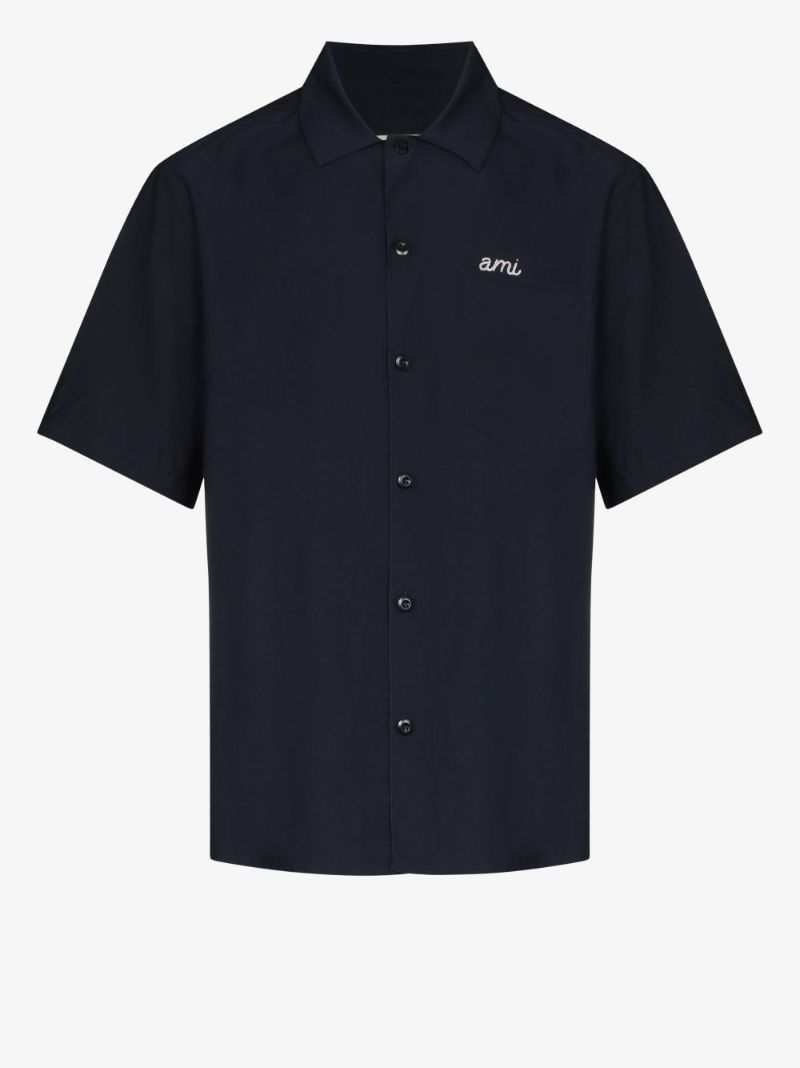 Logo-embroidered Cuban-collar Shirt