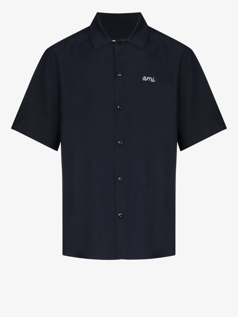 Logo-embroidered Cuban-collar Shirt