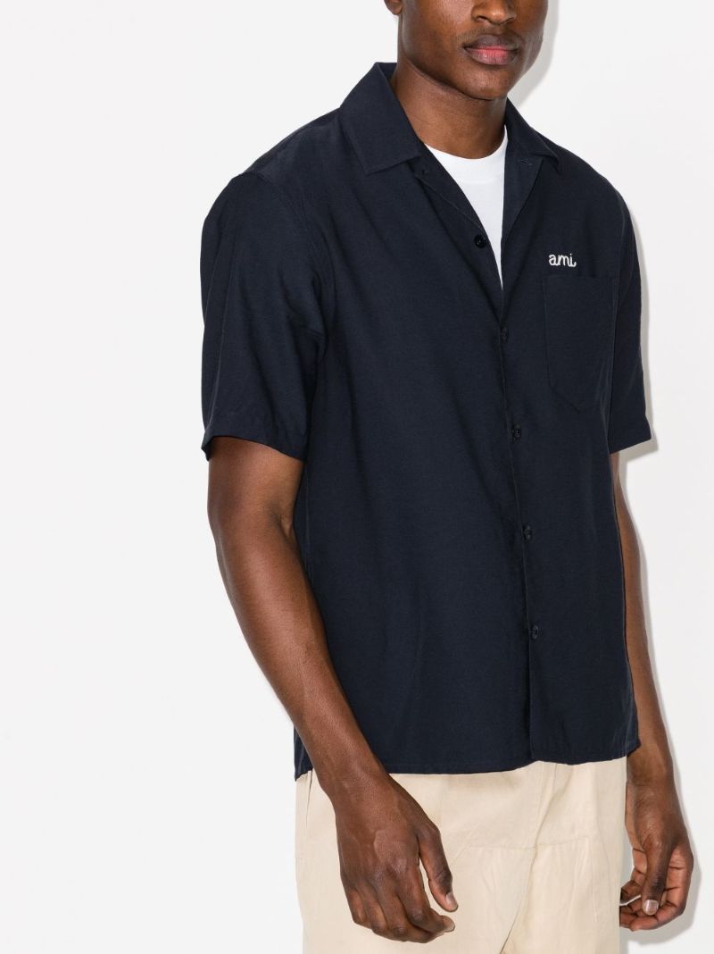 Logo-embroidered Cuban-collar Shirt