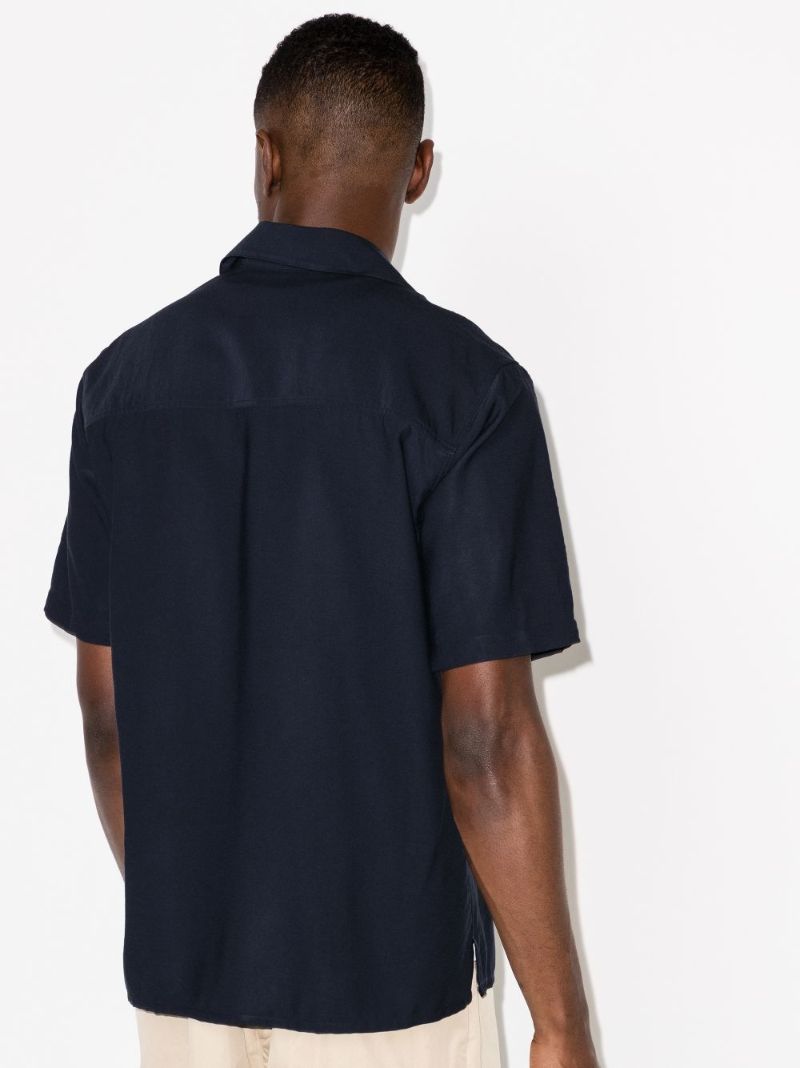 Logo-embroidered Cuban-collar Shirt