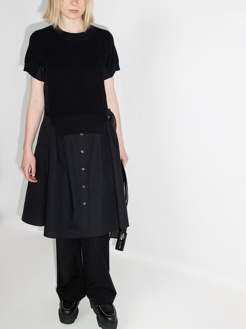 Knitted Overlay Midi Dress
