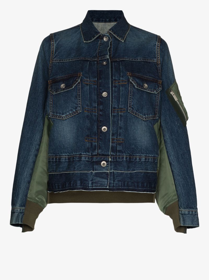 Contrast Denim Bomber Jacket