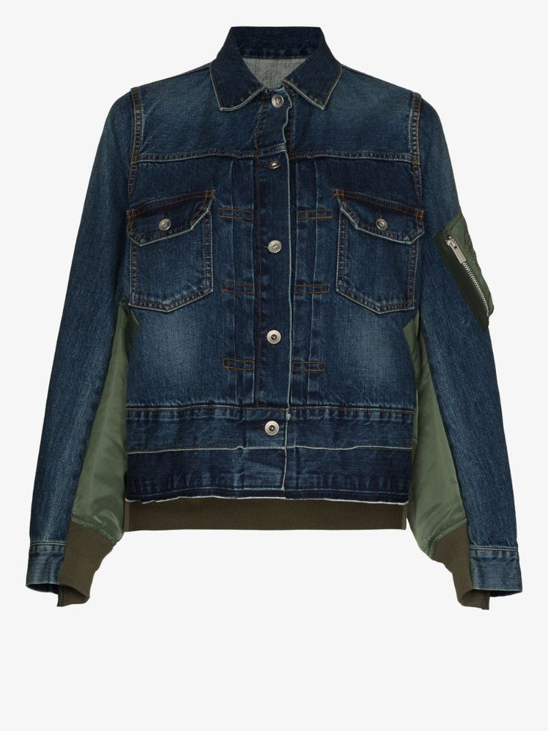 Contrast Denim Bomber Jacket