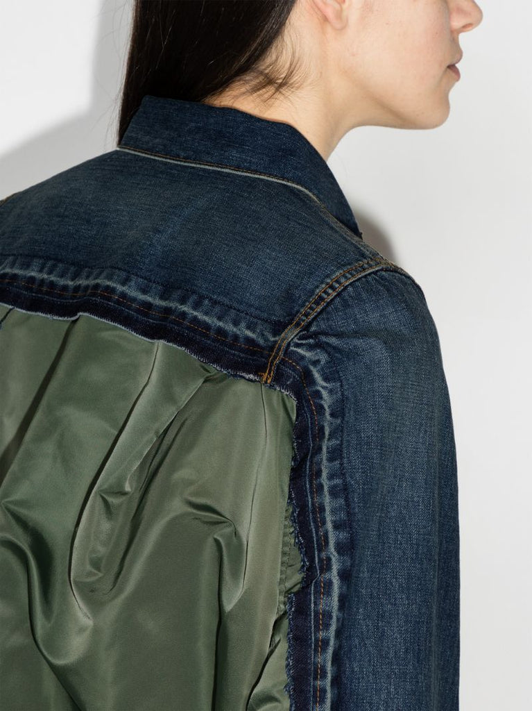 Contrast Denim Bomber Jacket