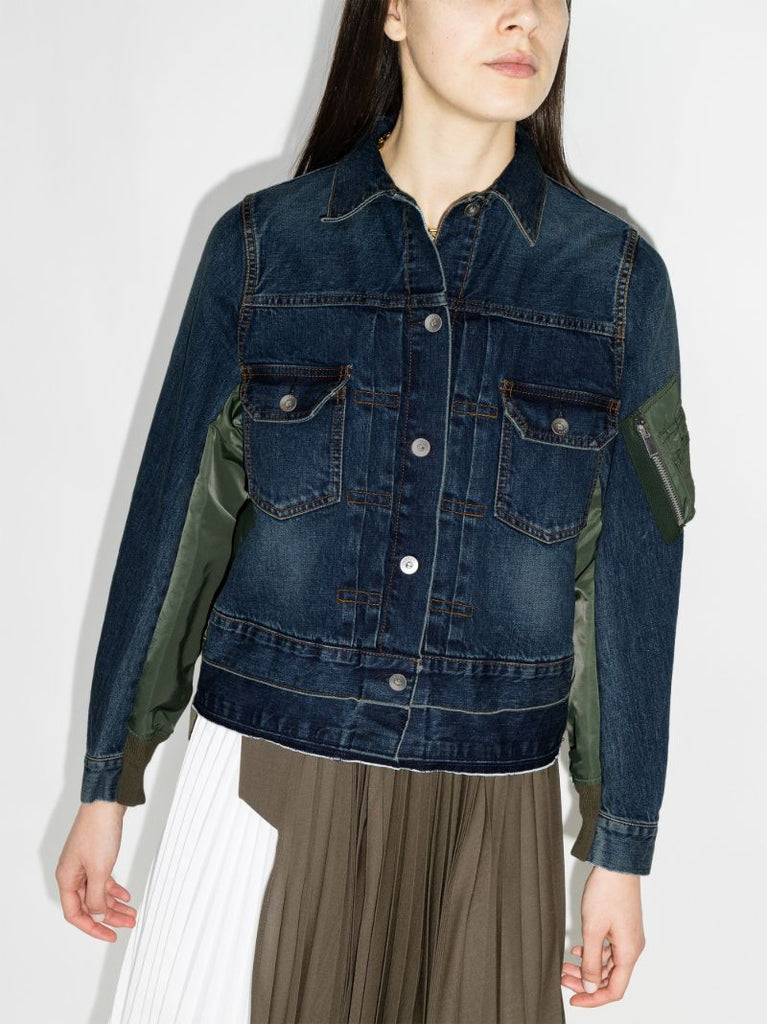 Contrast Denim Bomber Jacket
