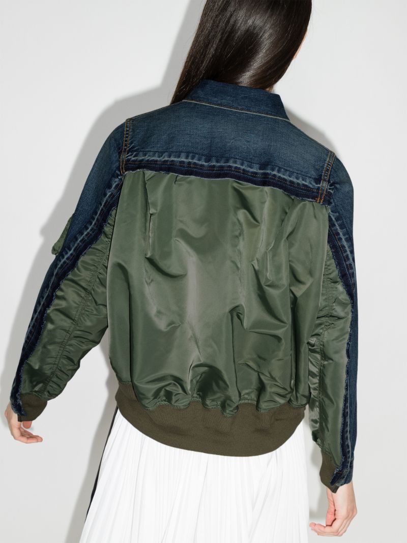Contrast Denim Bomber Jacket
