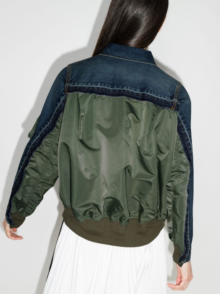 Contrast Denim Bomber Jacket