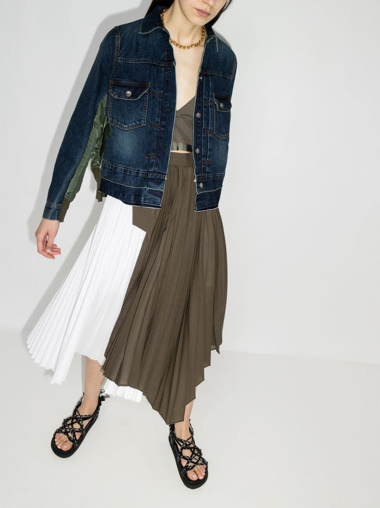 Contrast Denim Bomber Jacket
