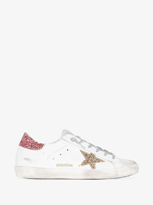 Neutral Super-star Glitter Leather Sneakers