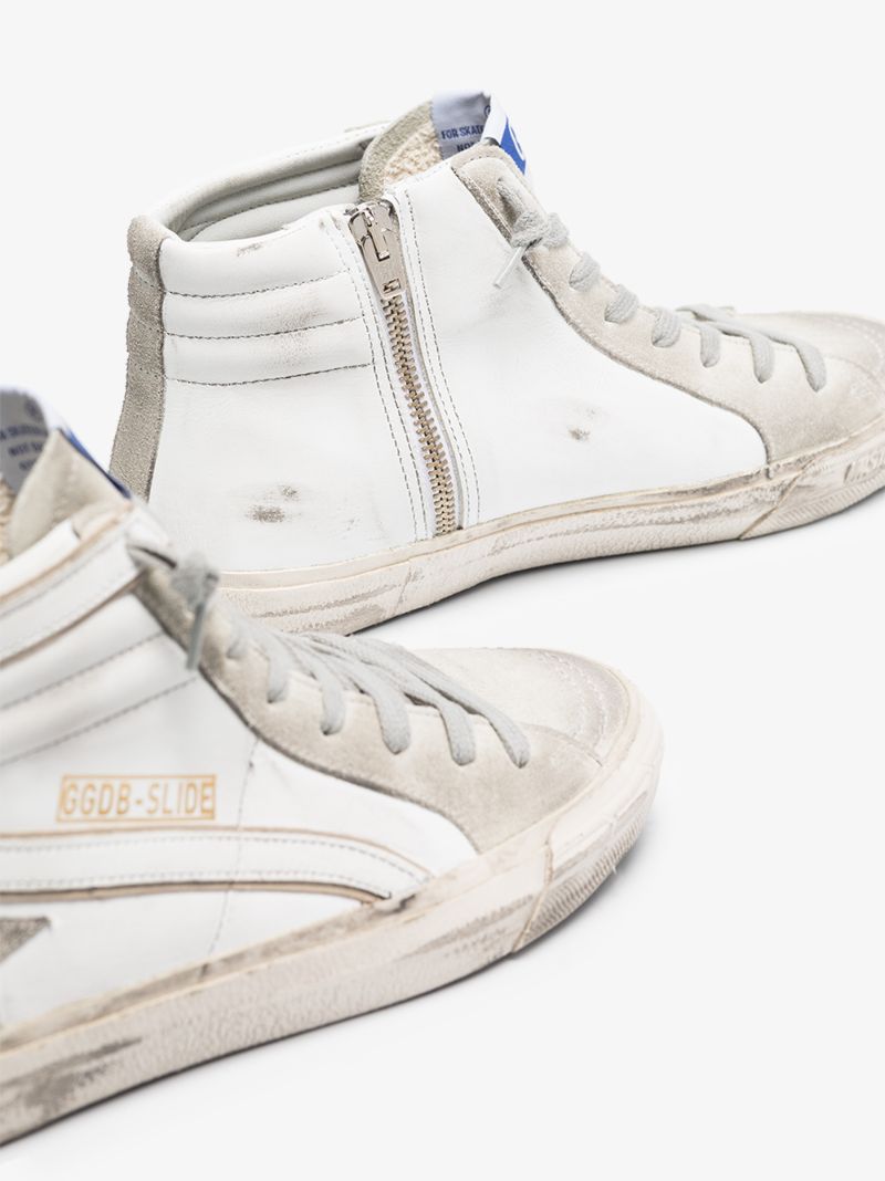 White Slide High Top Sneakers