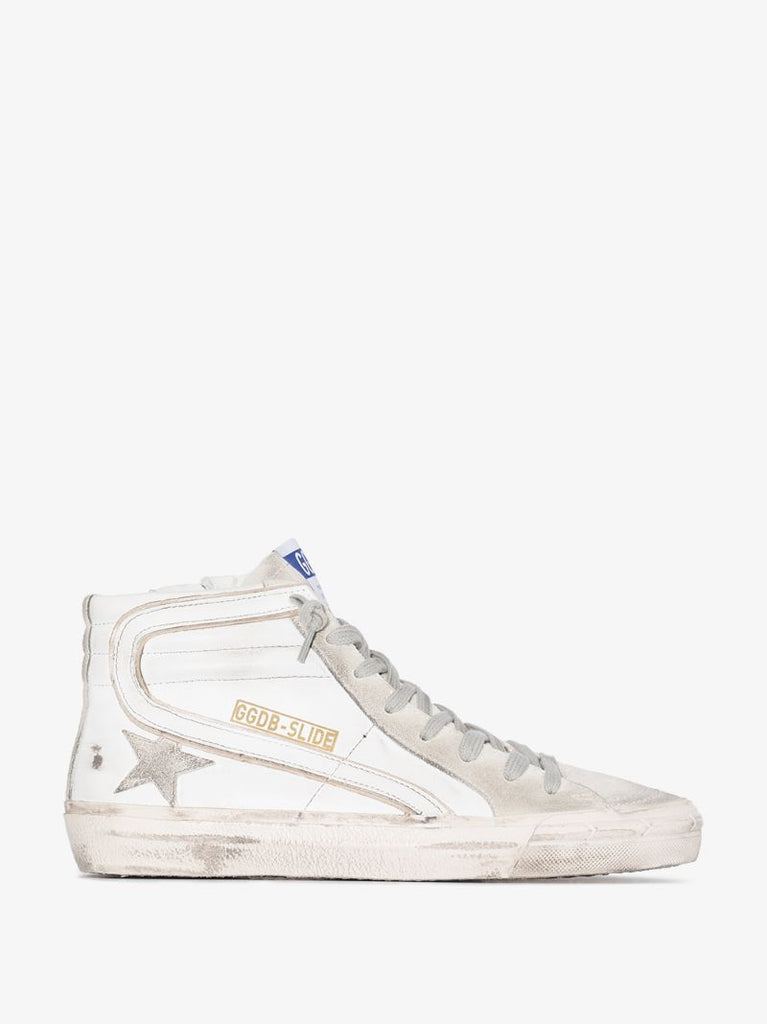 White Slide High Top Sneakers