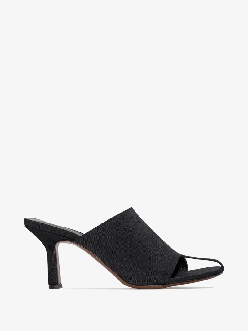 Black Jumel 80 Square Toe Mules