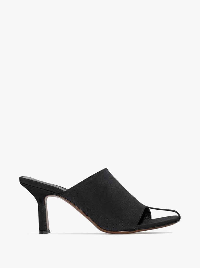 Black Jumel 80 Square Toe Mules