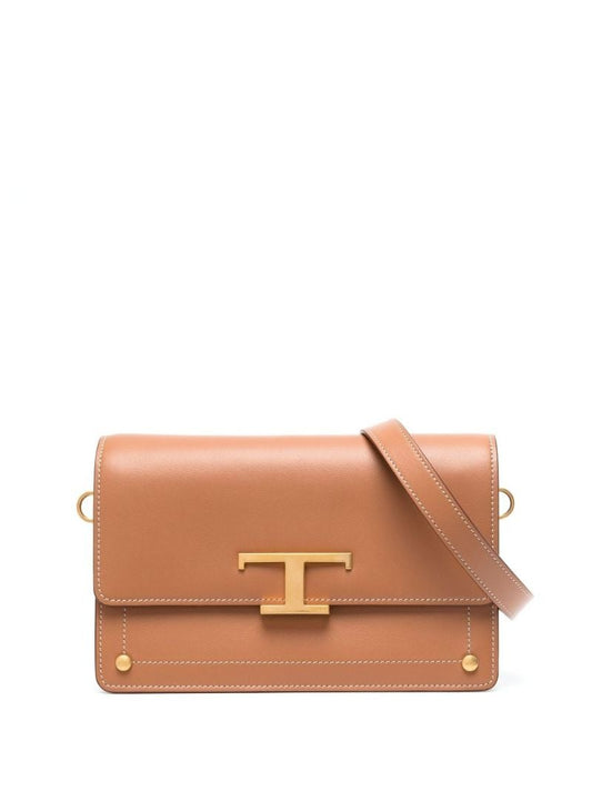 Brown Cartella Mini Leather Shoulder Bag