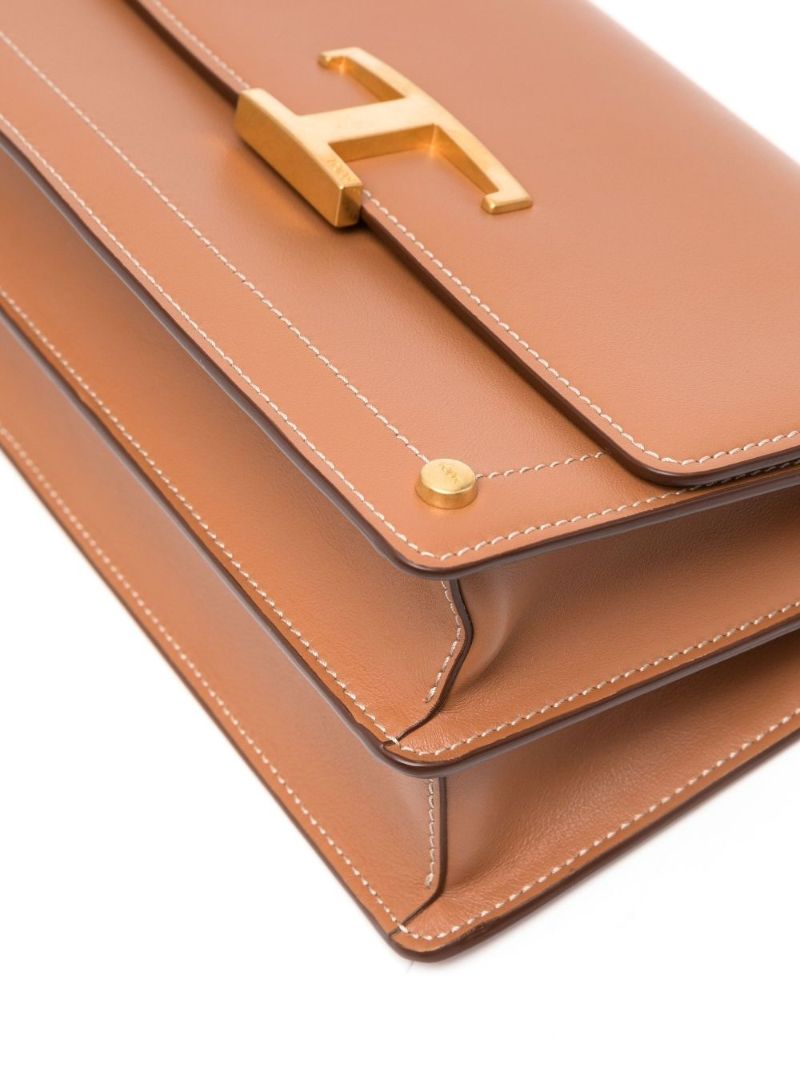 Brown Cartella Mini Leather Shoulder Bag