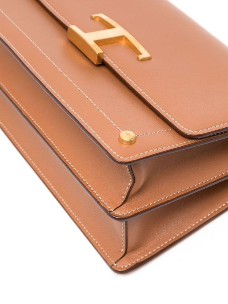 Brown Cartella Mini Leather Shoulder Bag
