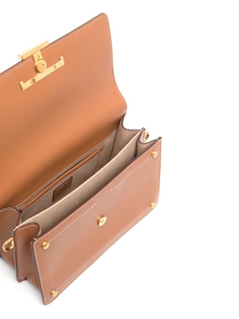 Brown Cartella Mini Leather Shoulder Bag