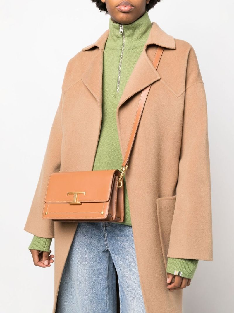 Brown Cartella Mini Leather Shoulder Bag