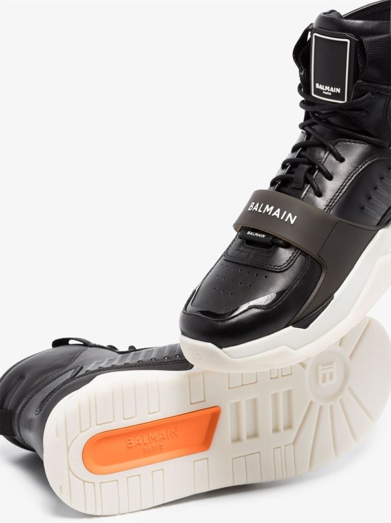Black B-ball High Top Leather Sneakers