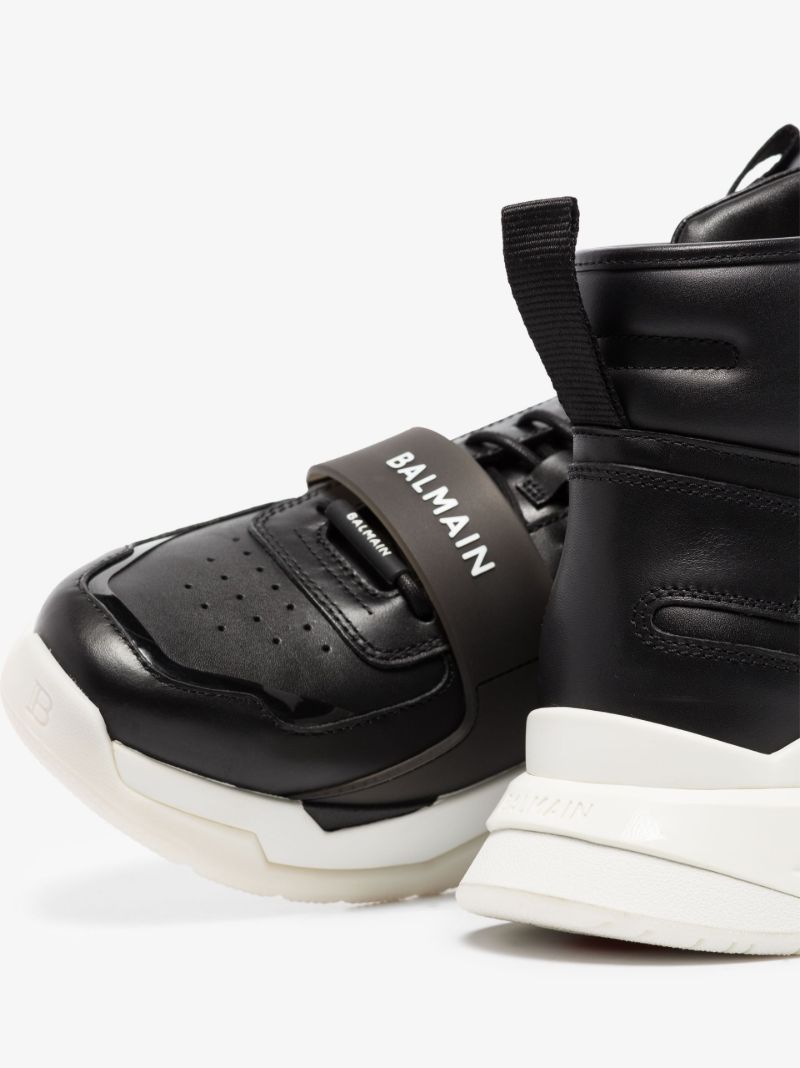 Black B-ball High Top Leather Sneakers