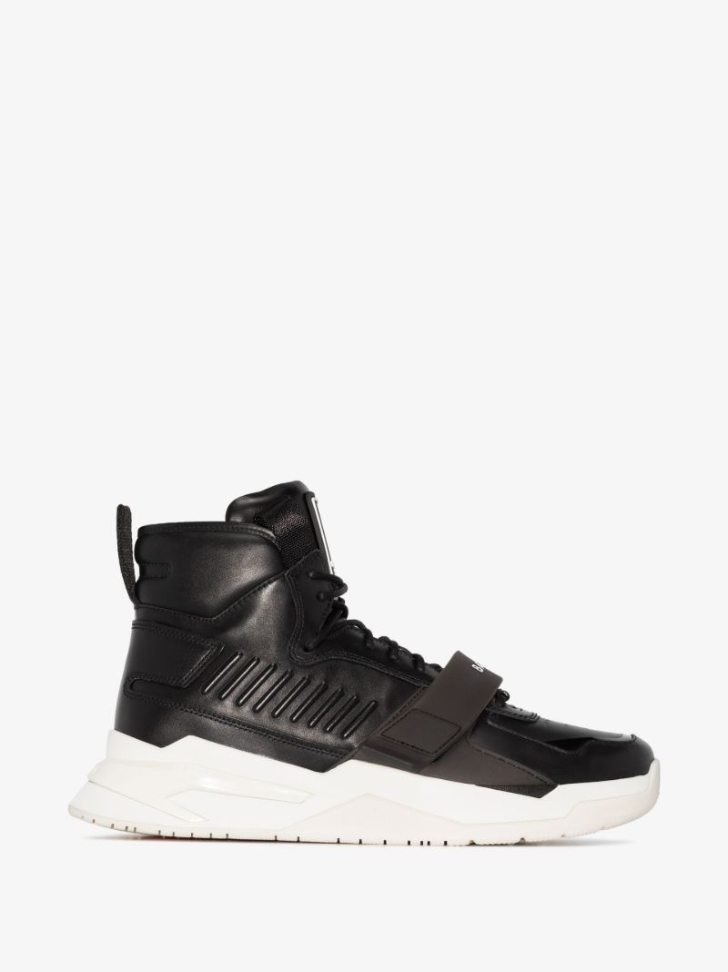 Black B-ball High Top Leather Sneakers