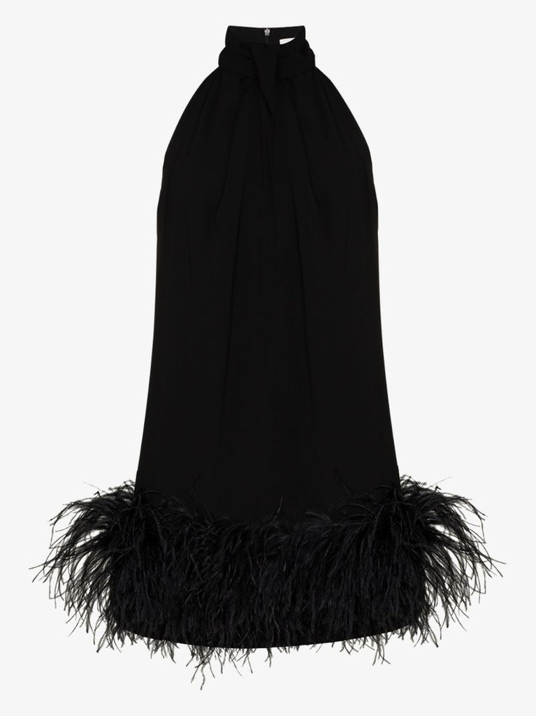 Cynthia Feather Trim Mini Dress
