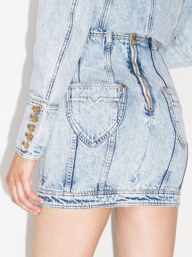 High Waist Denim Mini Skirt