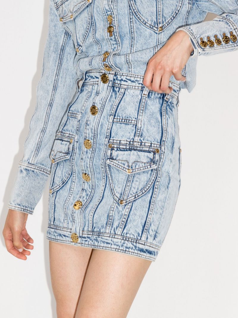 High Waist Denim Mini Skirt