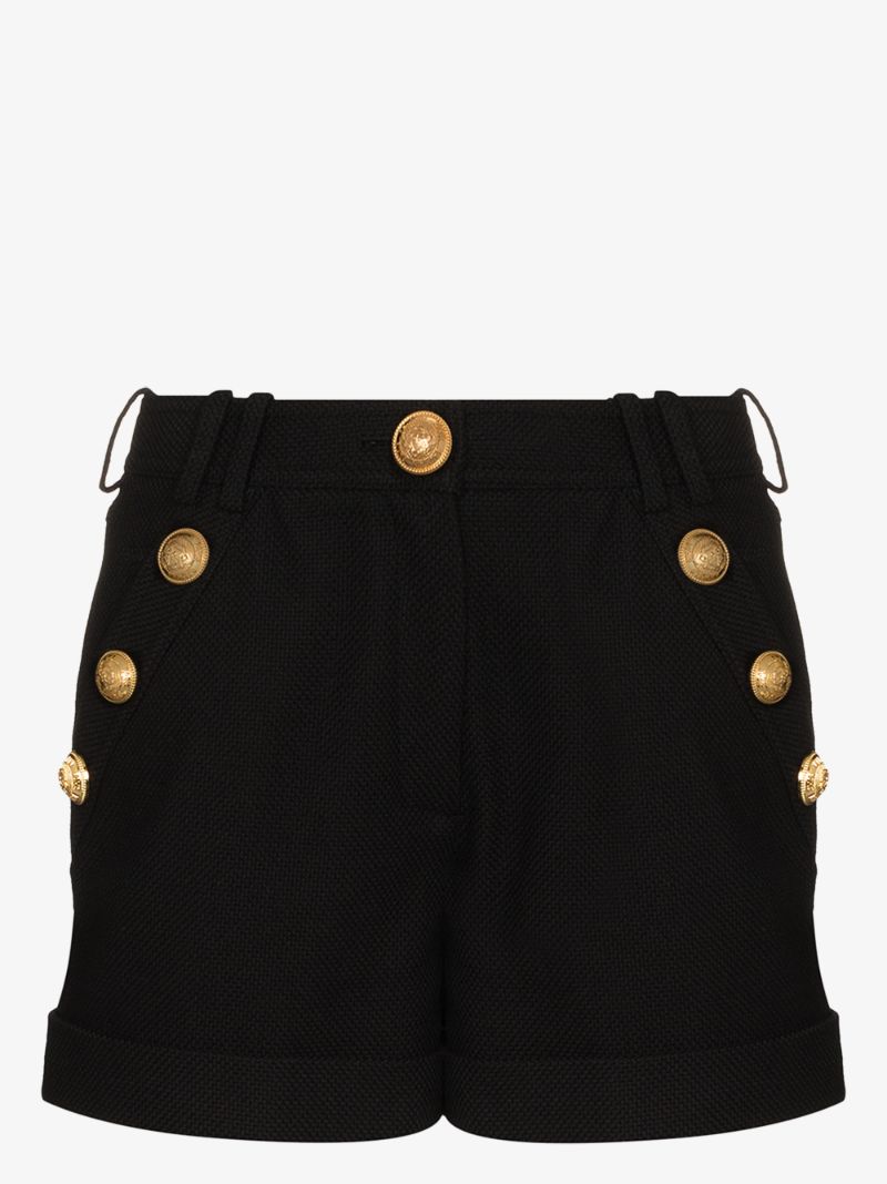 High-waisted Logo-button Shorts