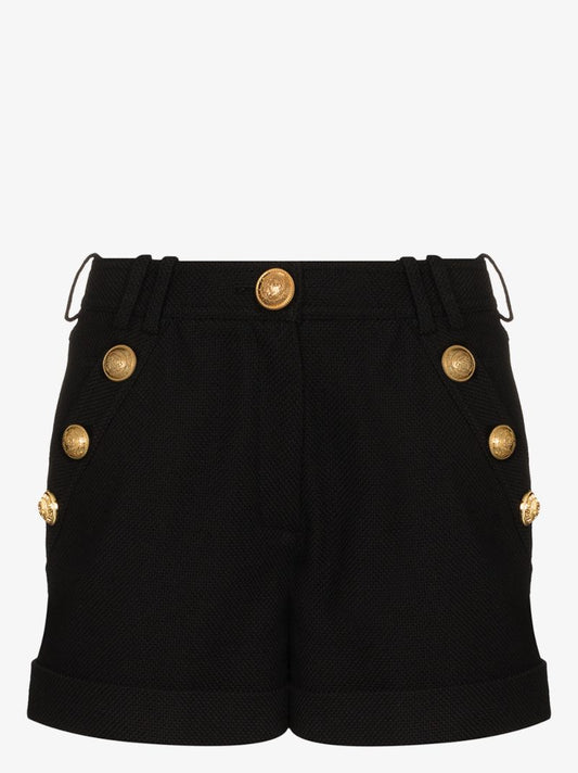 High-waisted Logo-button Shorts