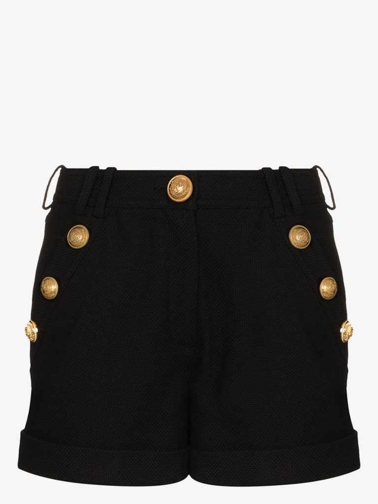 High-waisted Logo-button Shorts