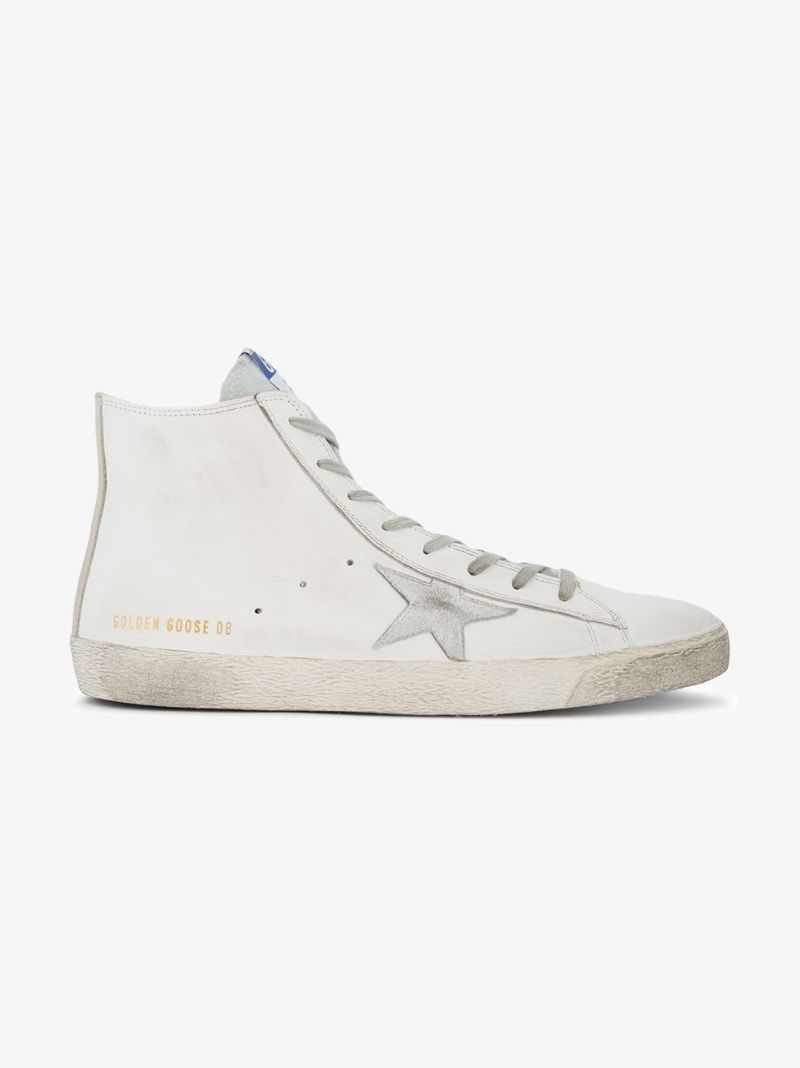 White Francy High Top Leather Sneakers