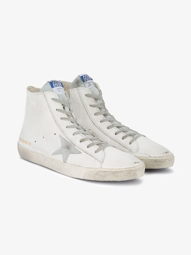 White Francy High Top Leather Sneakers