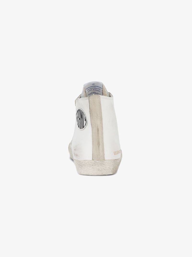 White Francy High Top Leather Sneakers